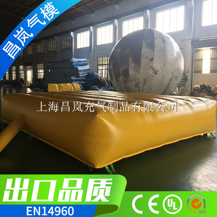 廠家專(zhuān)業(yè)定做5*4*0.8m充氣氣墊 黃色充氣墊子氣囊定做