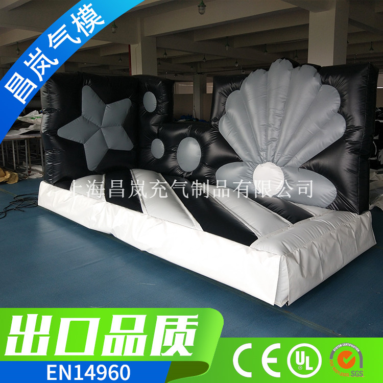 廠家直銷 專業(yè)定做充氣跳床城堡 兒童樂園餐廳商場(chǎng)墻角充氣蹦床 黑白灰暗色啞光充氣跳床 珍珠星星貝殼扇形充氣兒童跳床